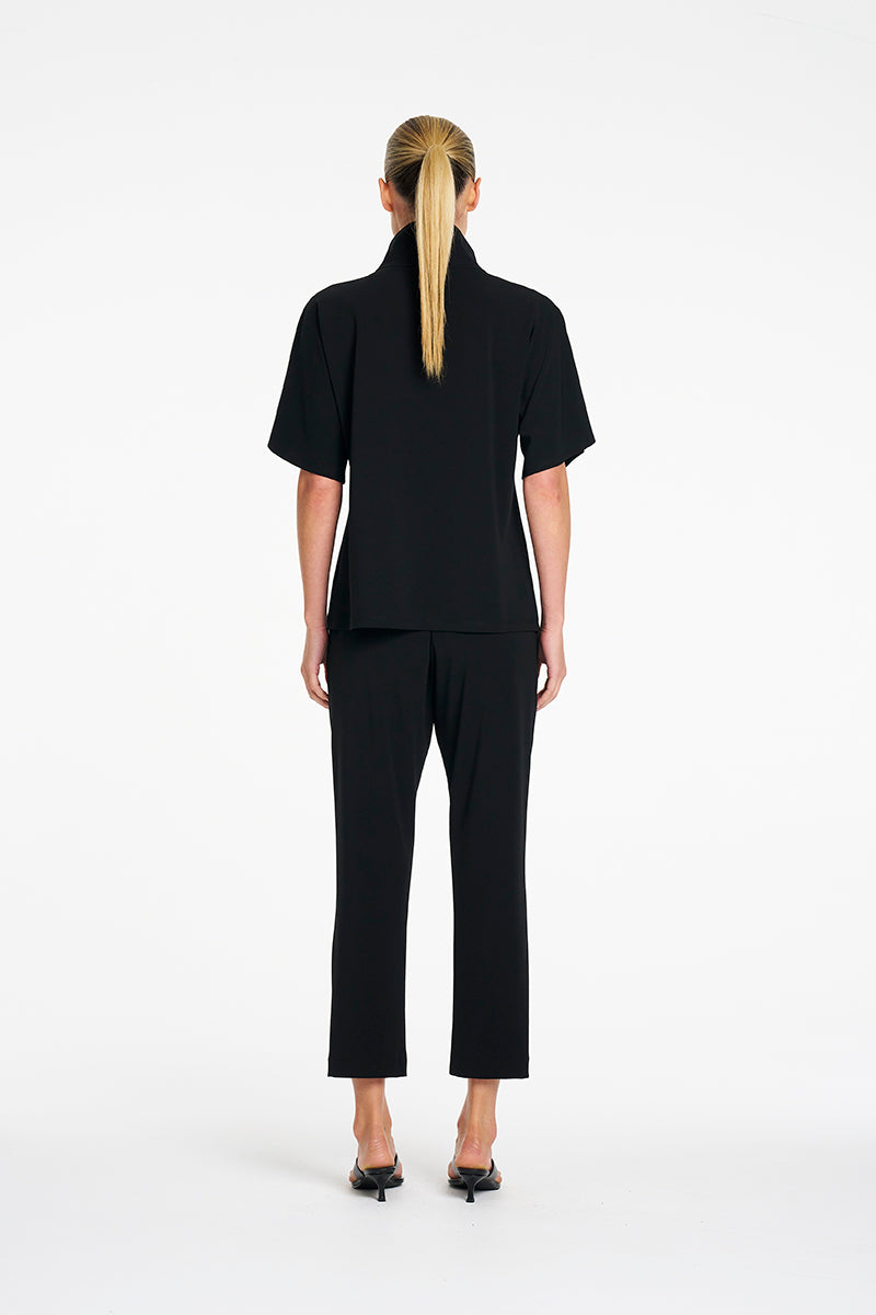Mela Purdie Zip Flute Top - Blk