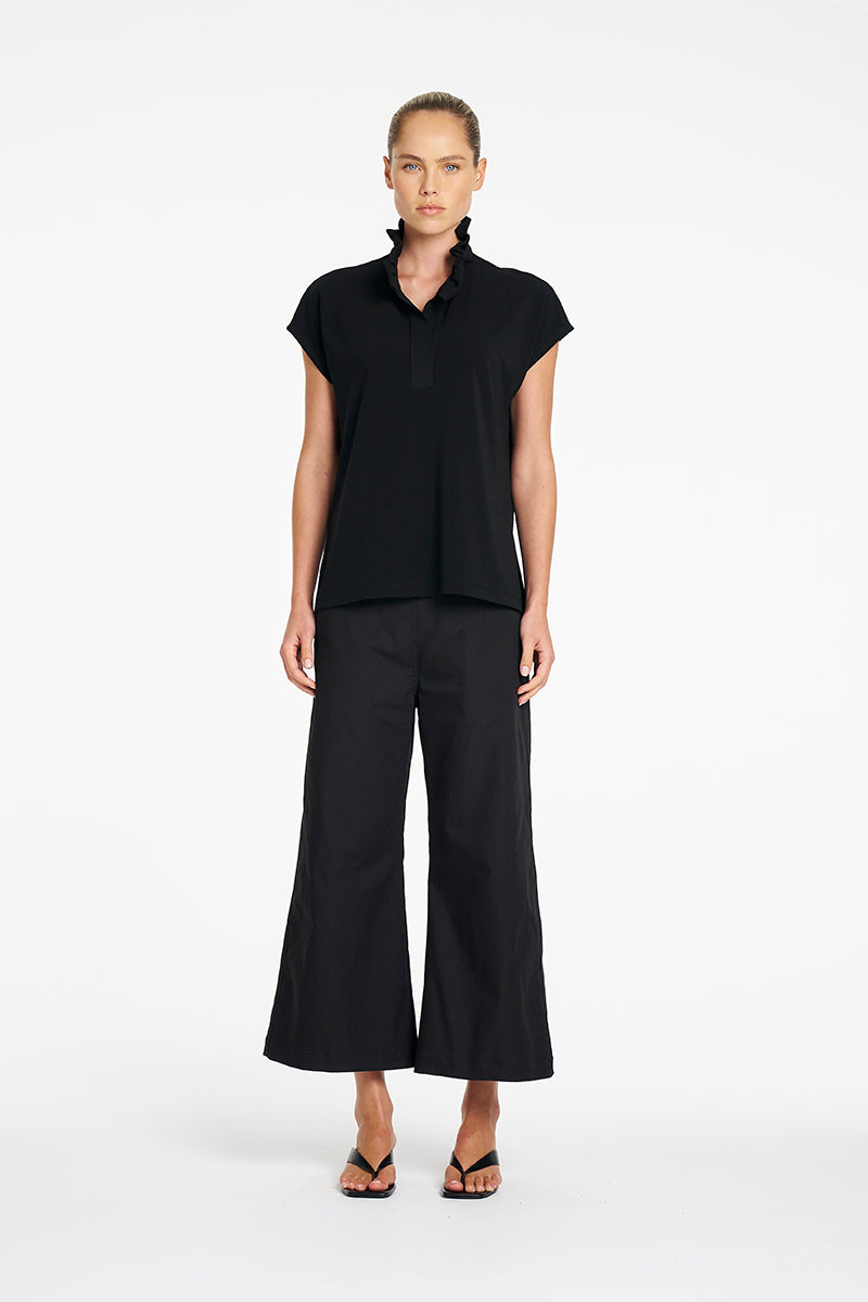 Mela Purdie Frill Shell Knit - Blk