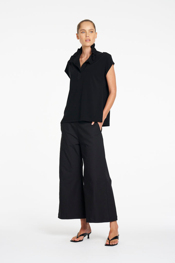 Mela Purdie Crop Flat Pant - BLK