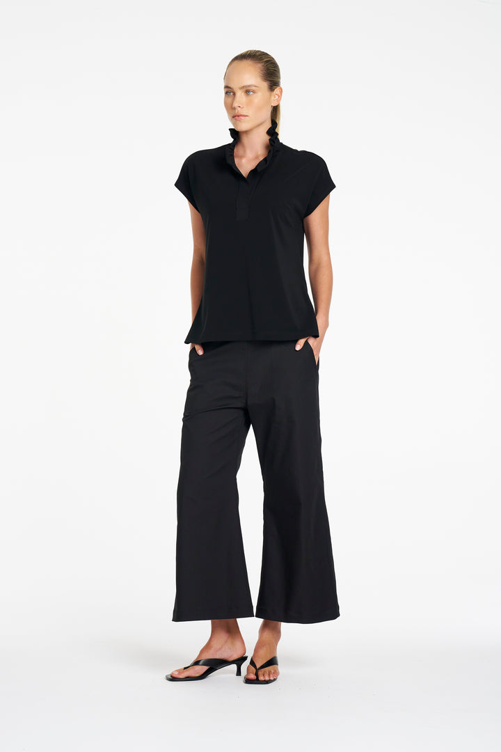 Mela Purdie Crop Flat Pant - BLK