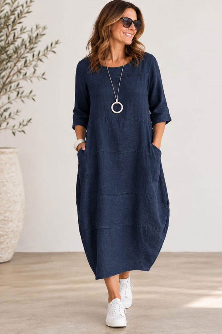 By Basics Linen Dress - Mid