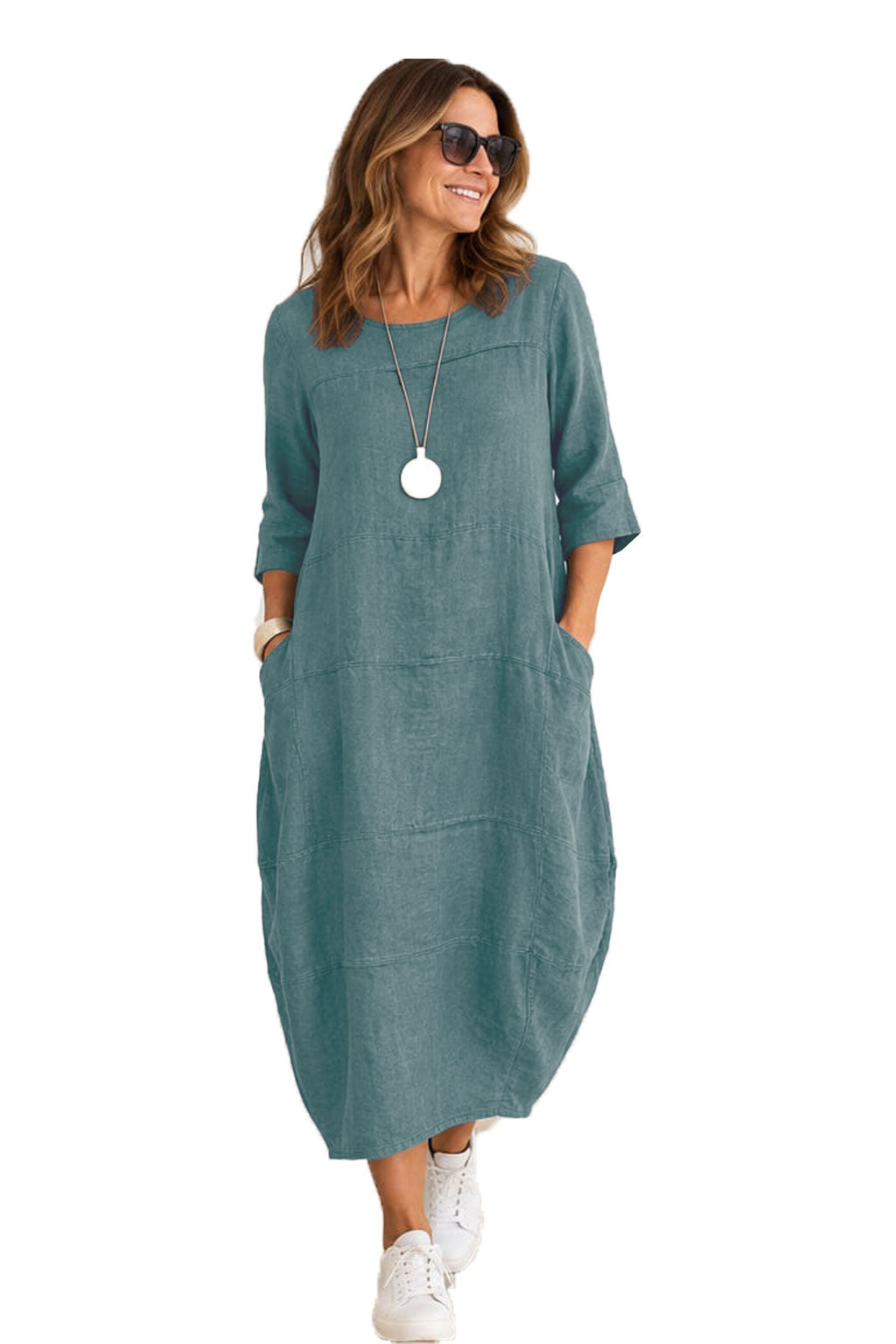By Basics Linen Dress - Sea