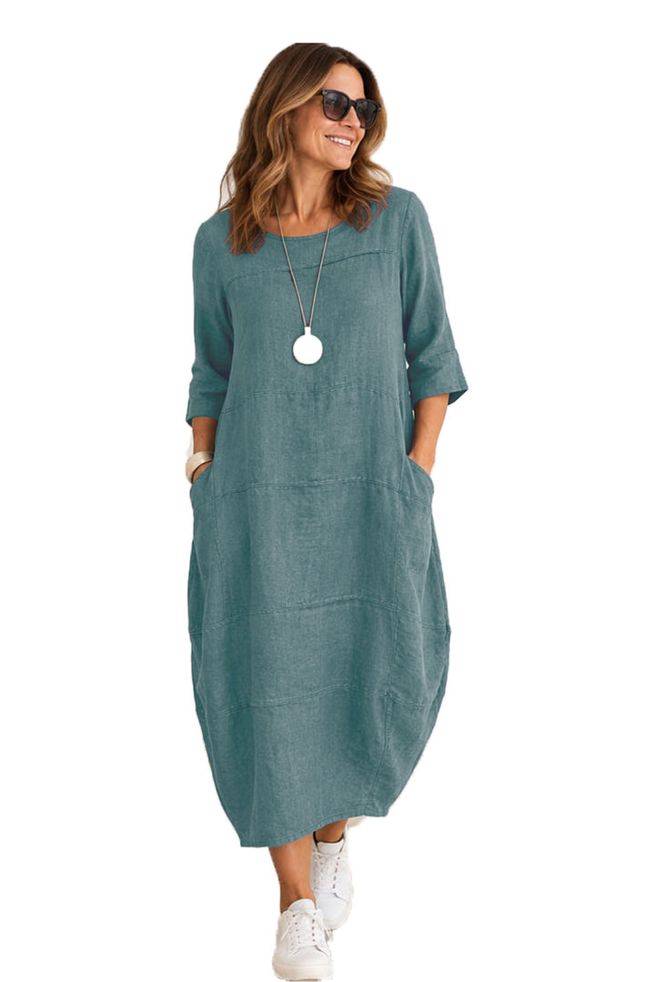 By Basics Linen Dress - Sea