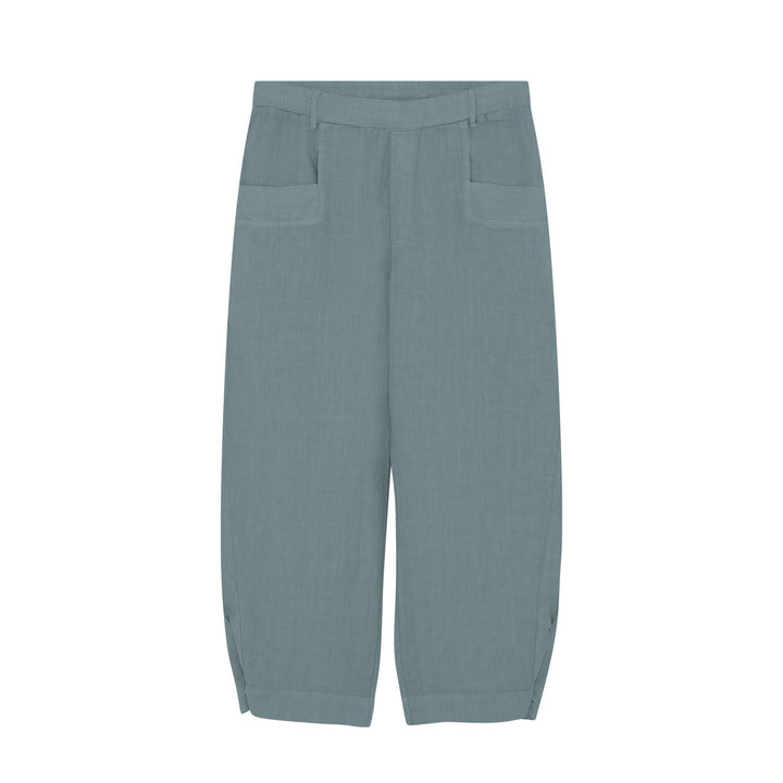 By Basics Linen Barrel Pants - Sea
