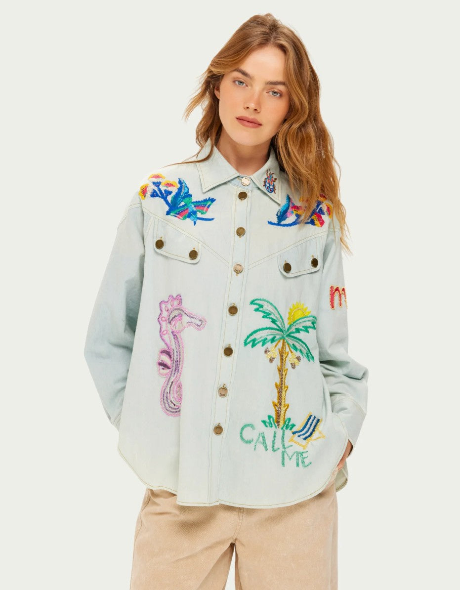 ME369 Adelyn oversized denim shirt