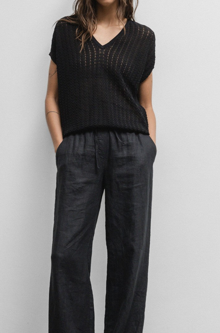 Mos Mosh Shani Plain V-neck Knit top