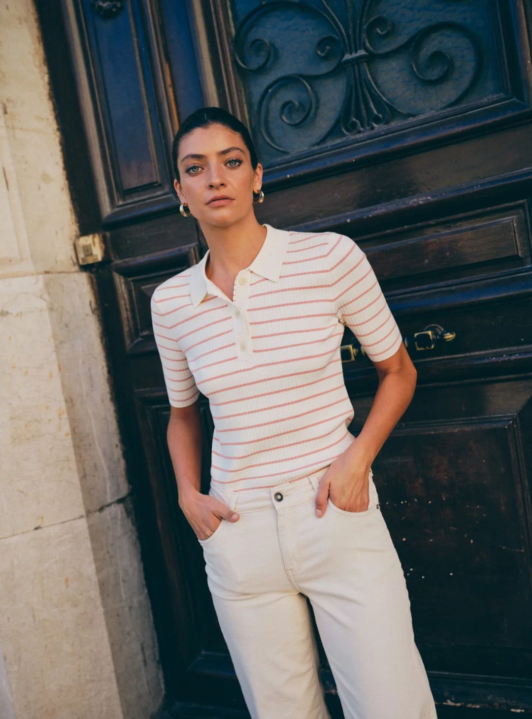 Mos Mosh Caliz Stripe Knit - Peach