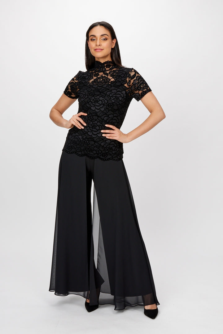 Frank Lyman Black Woven Palazzo Pant