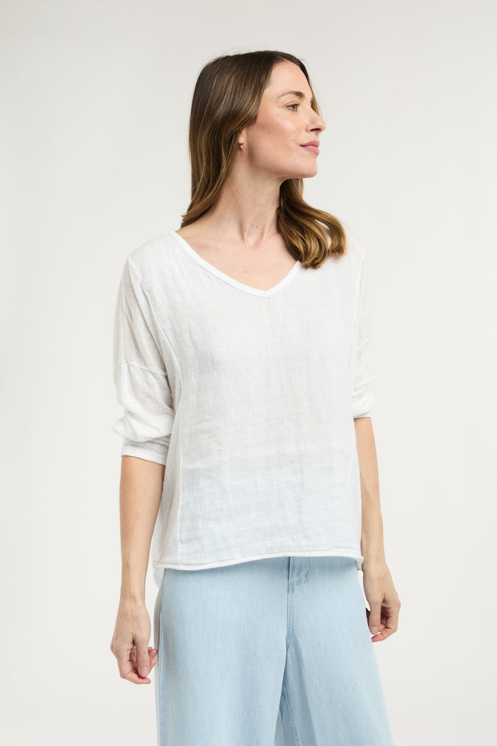 Love From Italy Calypso LS top - WH