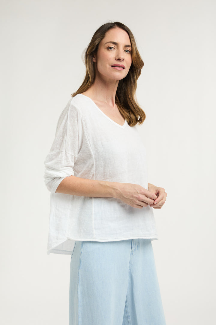 Love From Italy Calypso LS top - WH