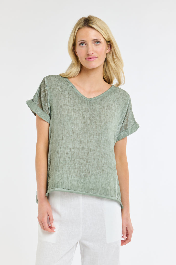 Love From Italy V-neck Calypso short Sleeve Top