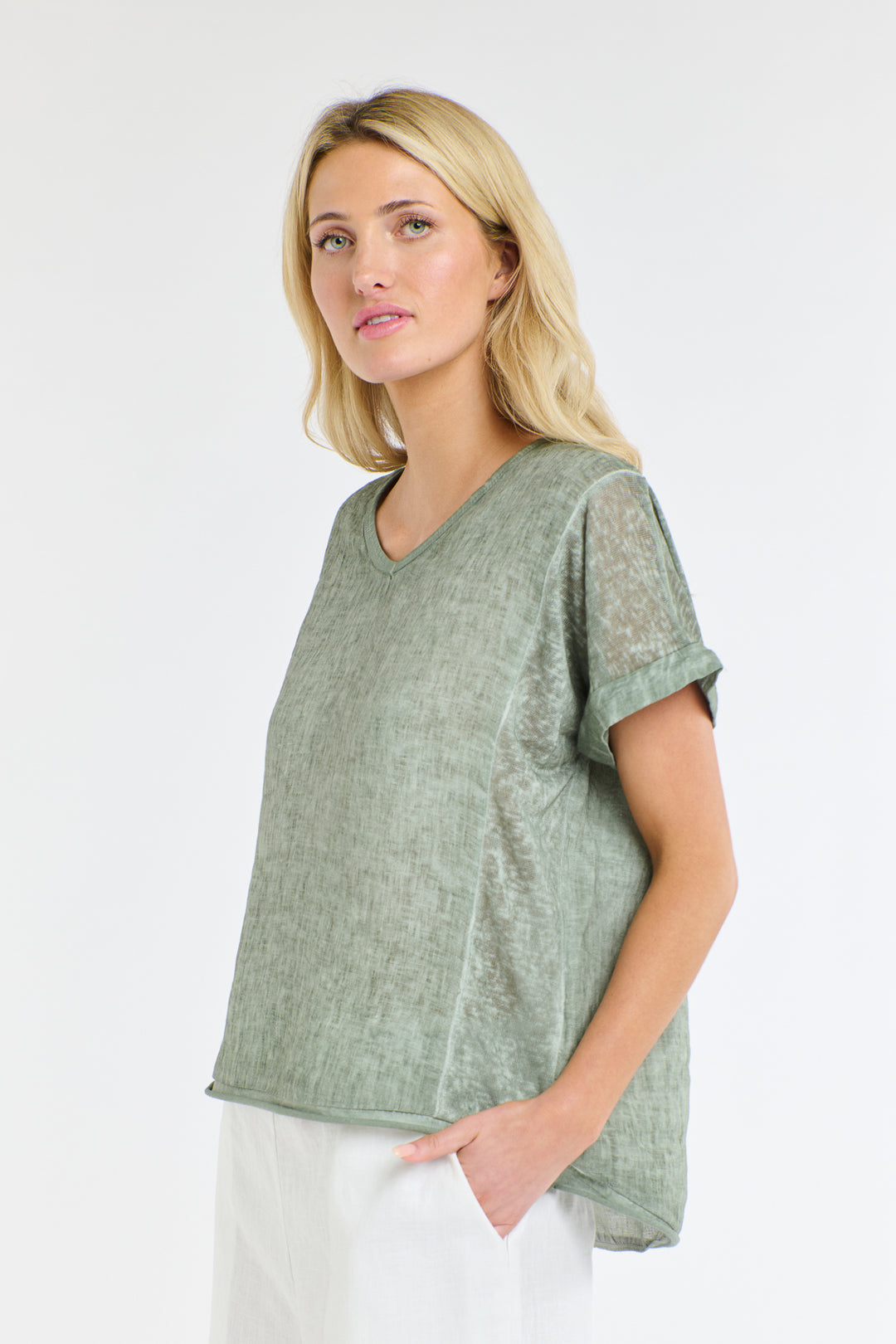 Love From Italy V-neck Calypso short Sleeve Top