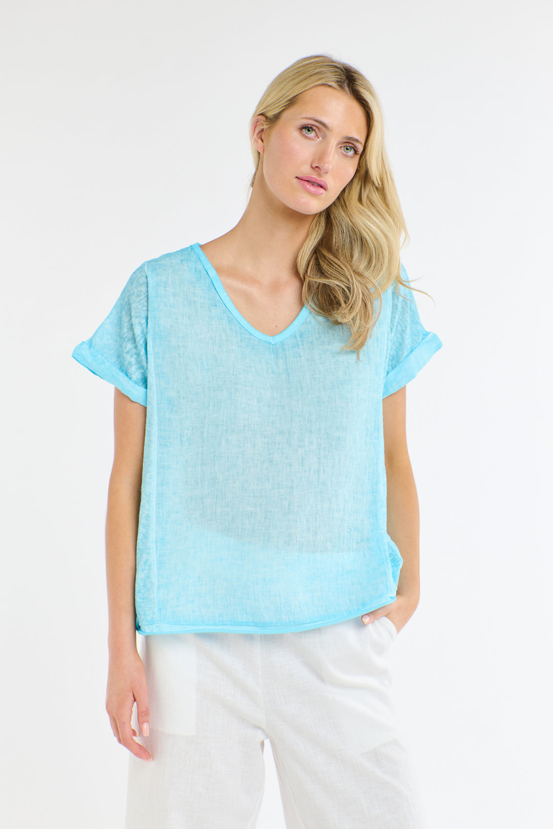 Love From Italy V-neck Calypso short Sleeve Top