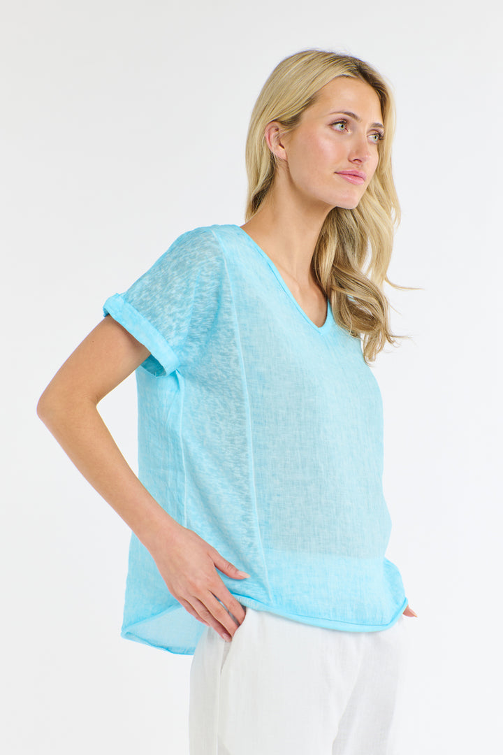 Love From Italy V-neck Calypso short Sleeve Top