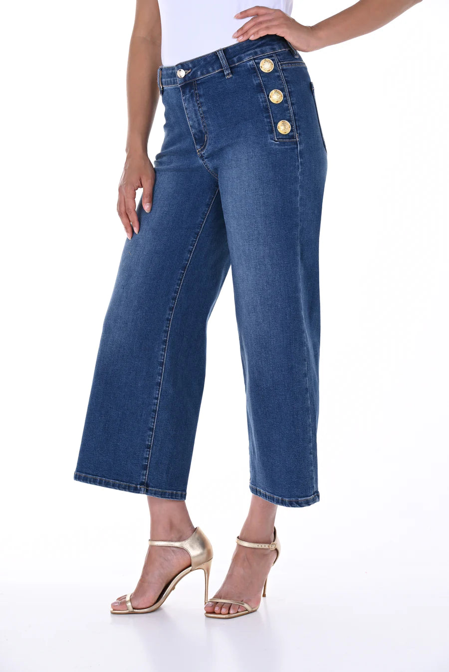 Frank Lyman 3/4 wide leg Denim Jeans