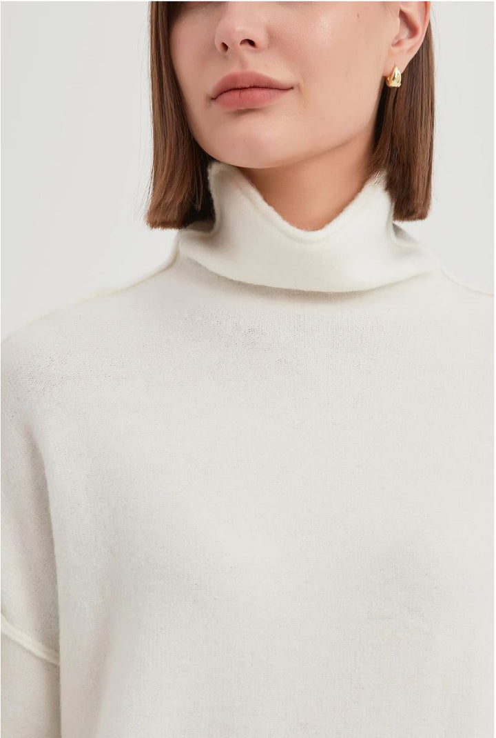 Tirelli Exposed Seam Funnel Neck Knit