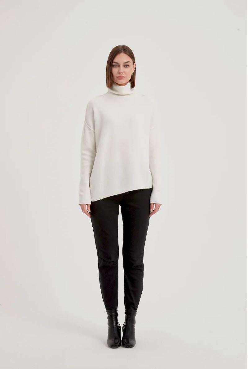 Tirelli Exposed Seam Funnel Neck Knit