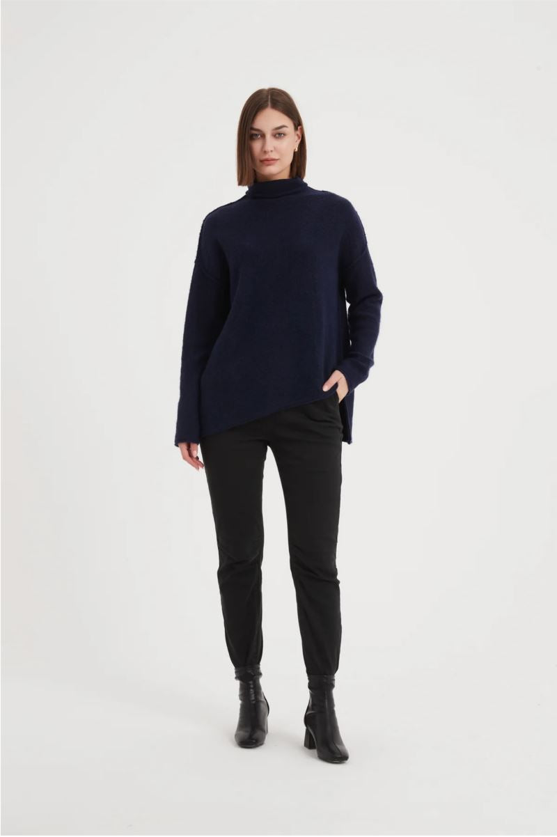 Tirelli Exposed Seam Funnel Neck Knit