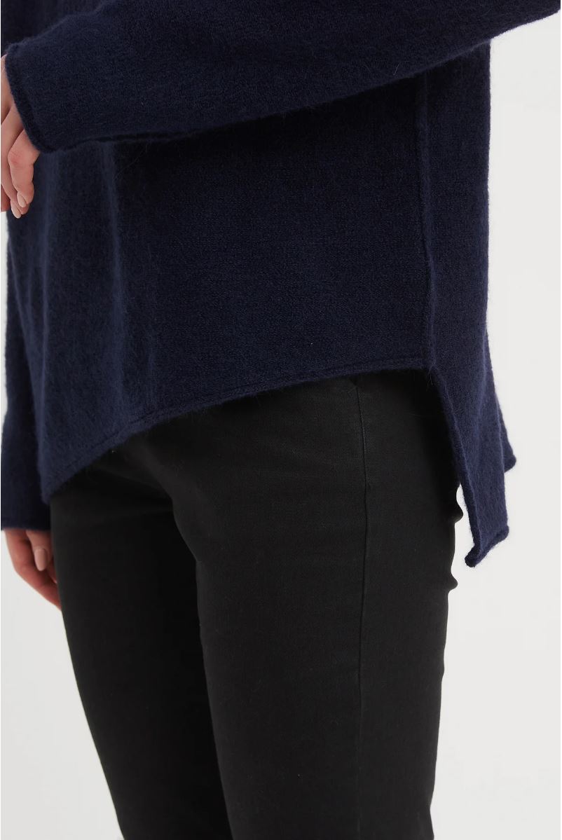 Tirelli Exposed Seam Funnel Neck Knit