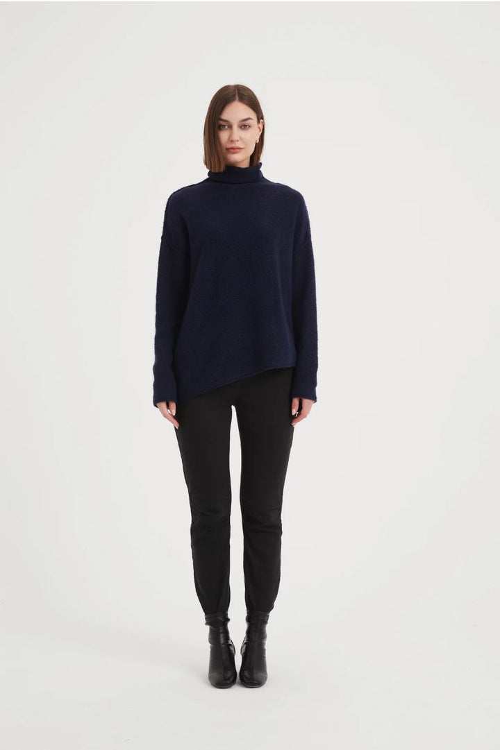 Tirelli Exposed Seam Funnel Neck Knit