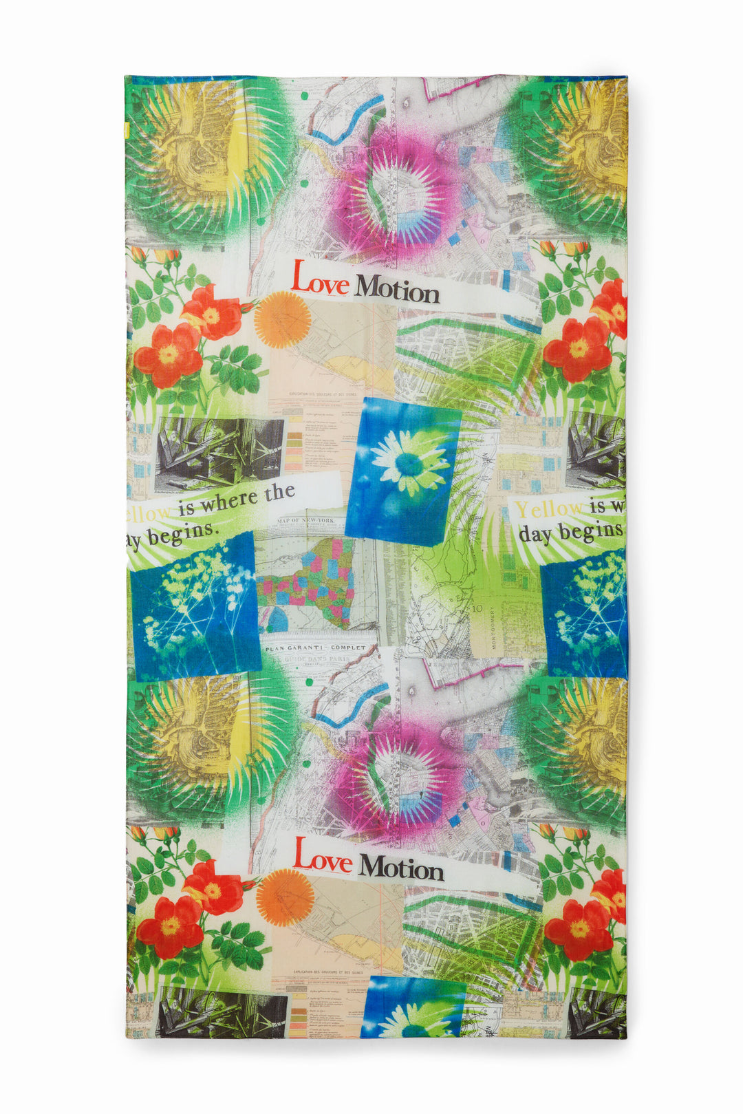 Desigual Rectangular map collage Scarf