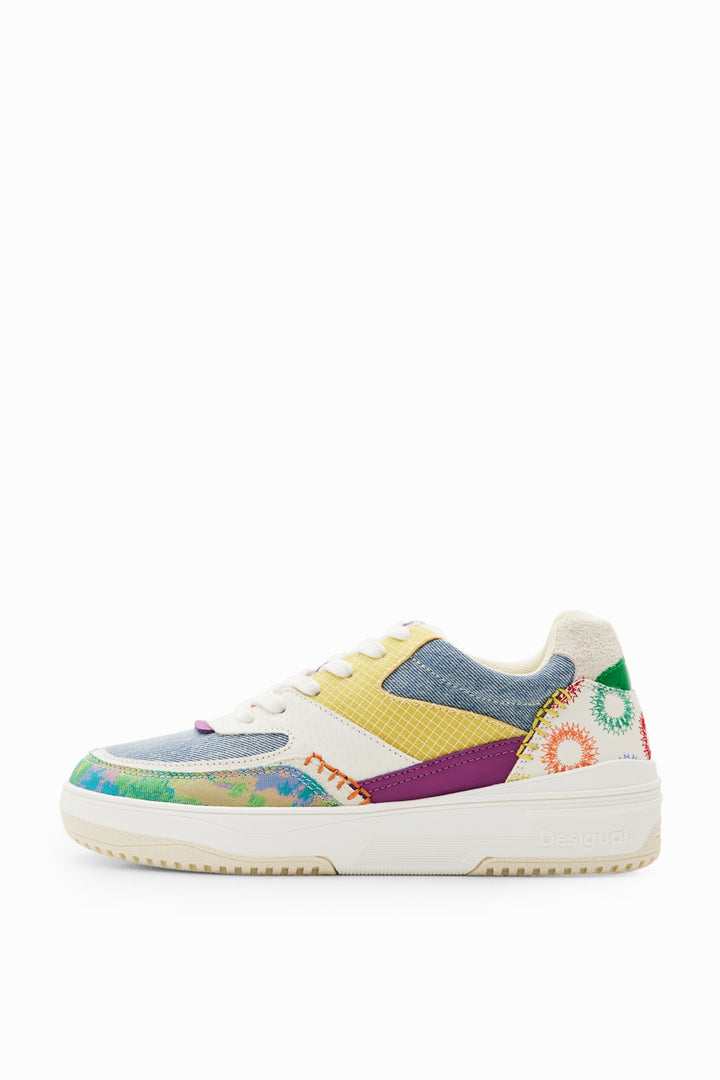 Desigual Retro multicolour patchwork sneakers