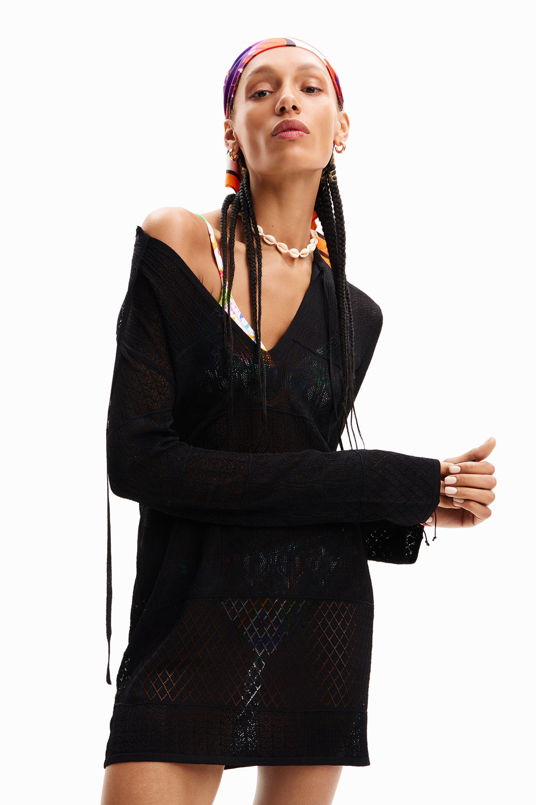 Desigual Short openwork Tunic Dress