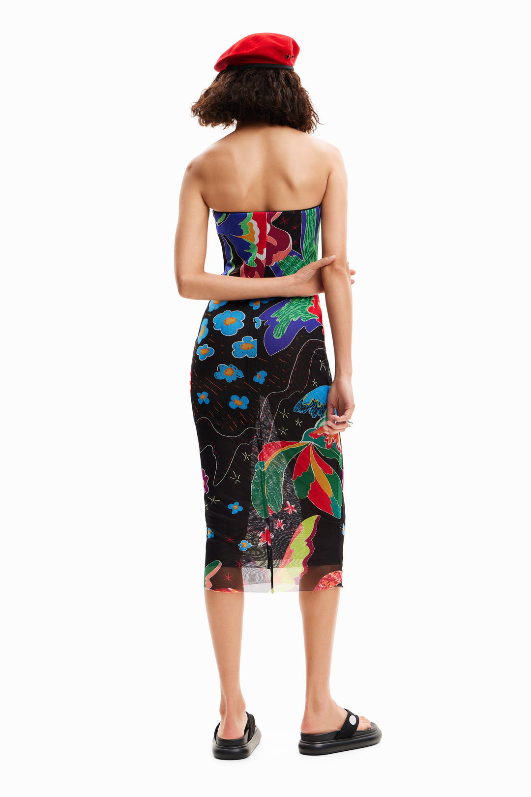 Desigual Jungle design bandeau midi dress