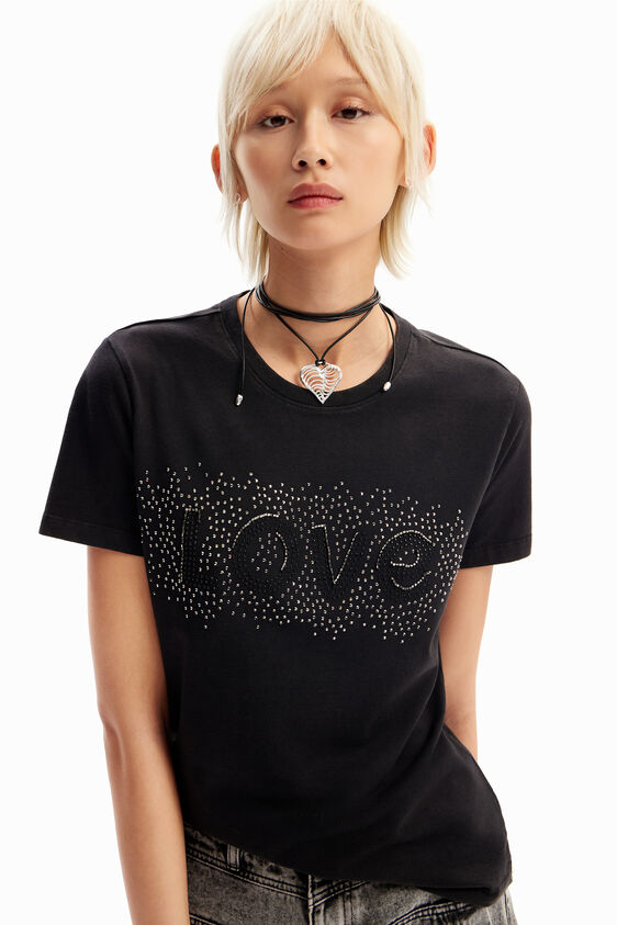 Desigual Rhinestone Love T-shirt