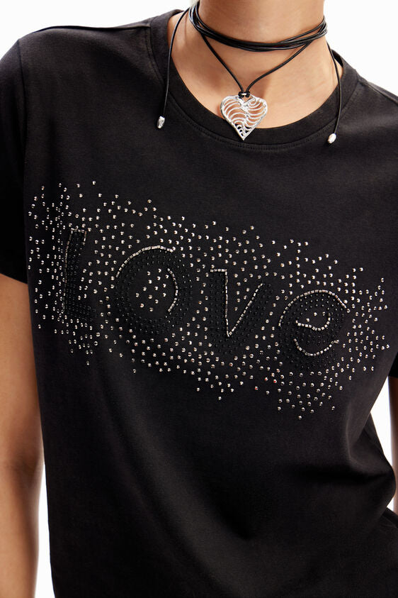 Desigual Rhinestone Love T-shirt