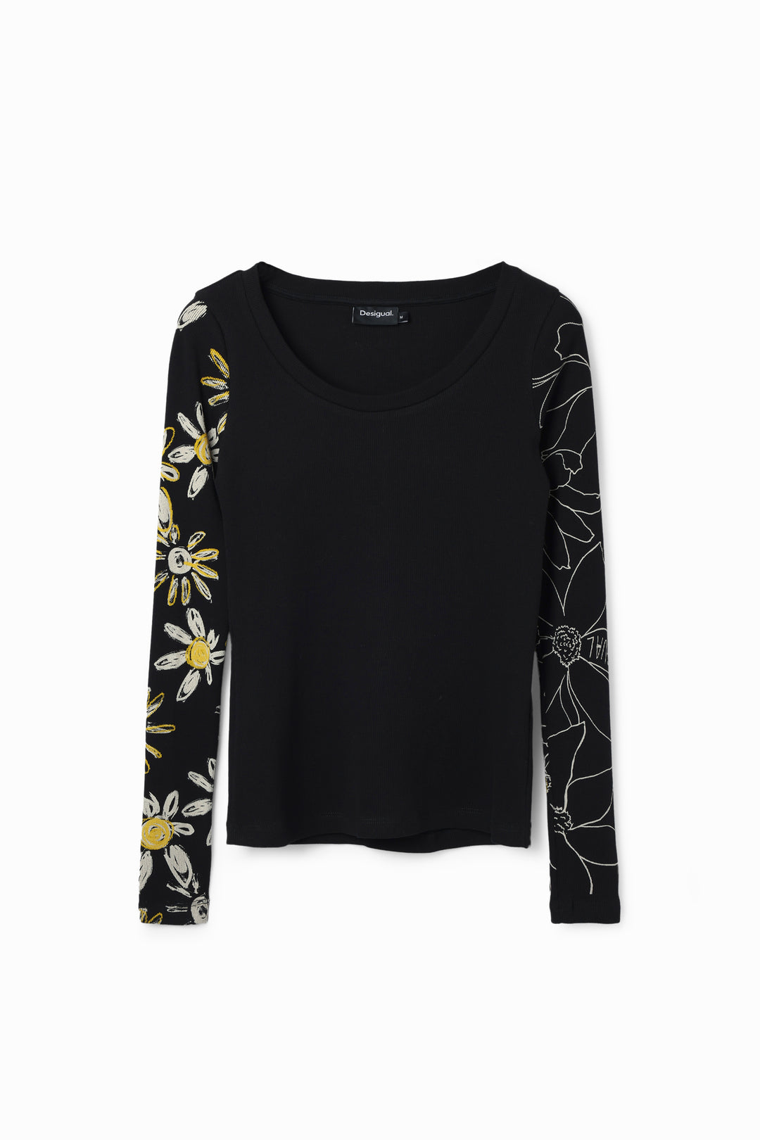 Desigual Ribbed floral T-shirt