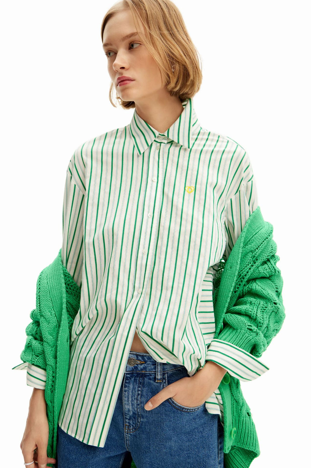 Desigual Oversize striped shirt