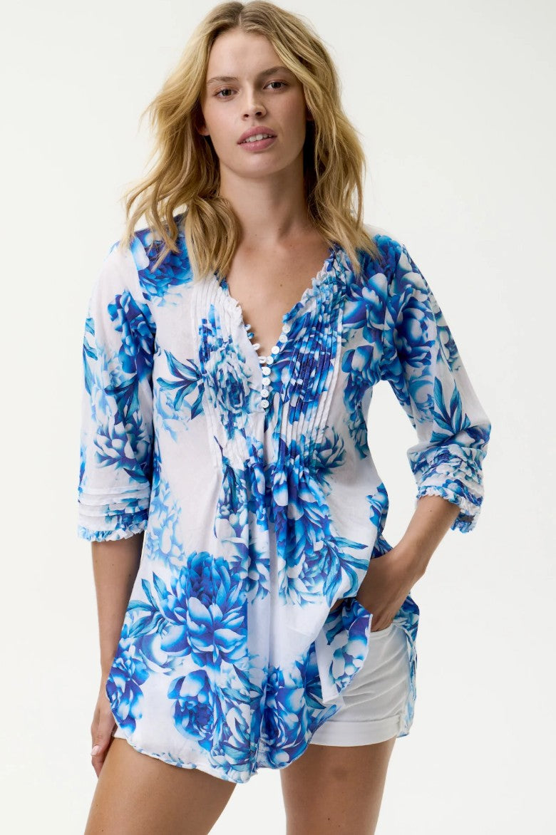 Oneseason Blue Roses Kefalonia Poppy Top