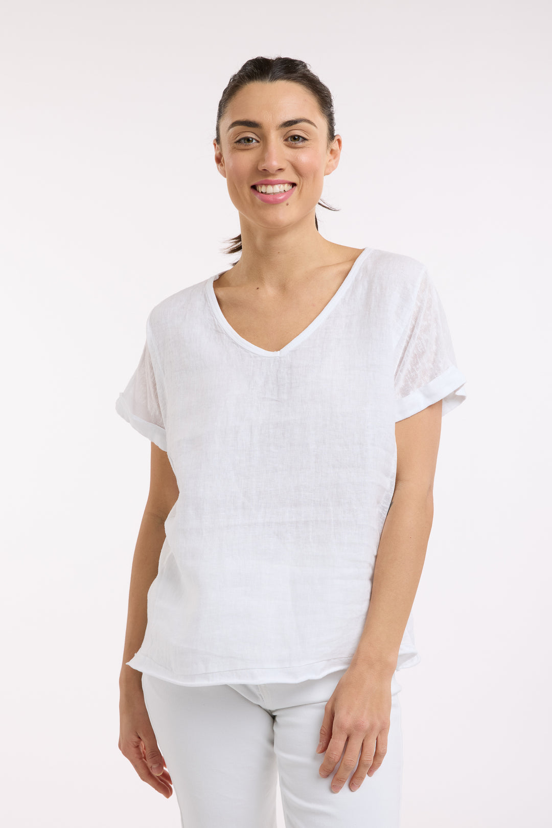 Love From Italy Calypso SS Top- WH