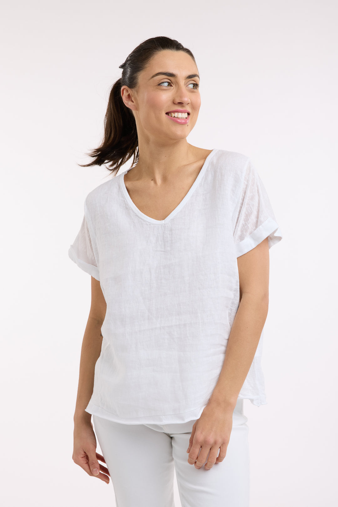 Love From Italy Calypso SS Top- WH
