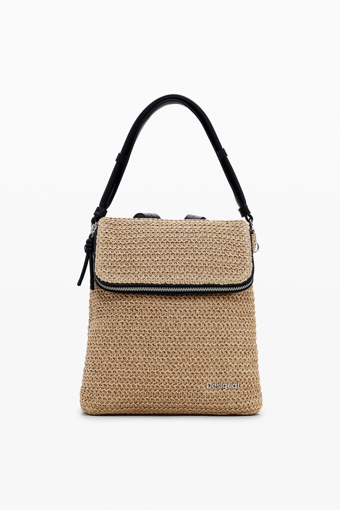 Desigual Logo Raffia Bag