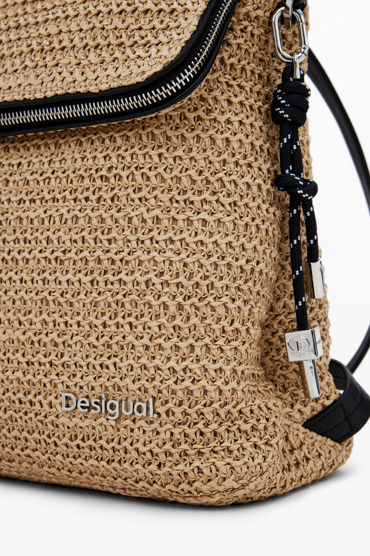 Desigual Logo Raffia Bag