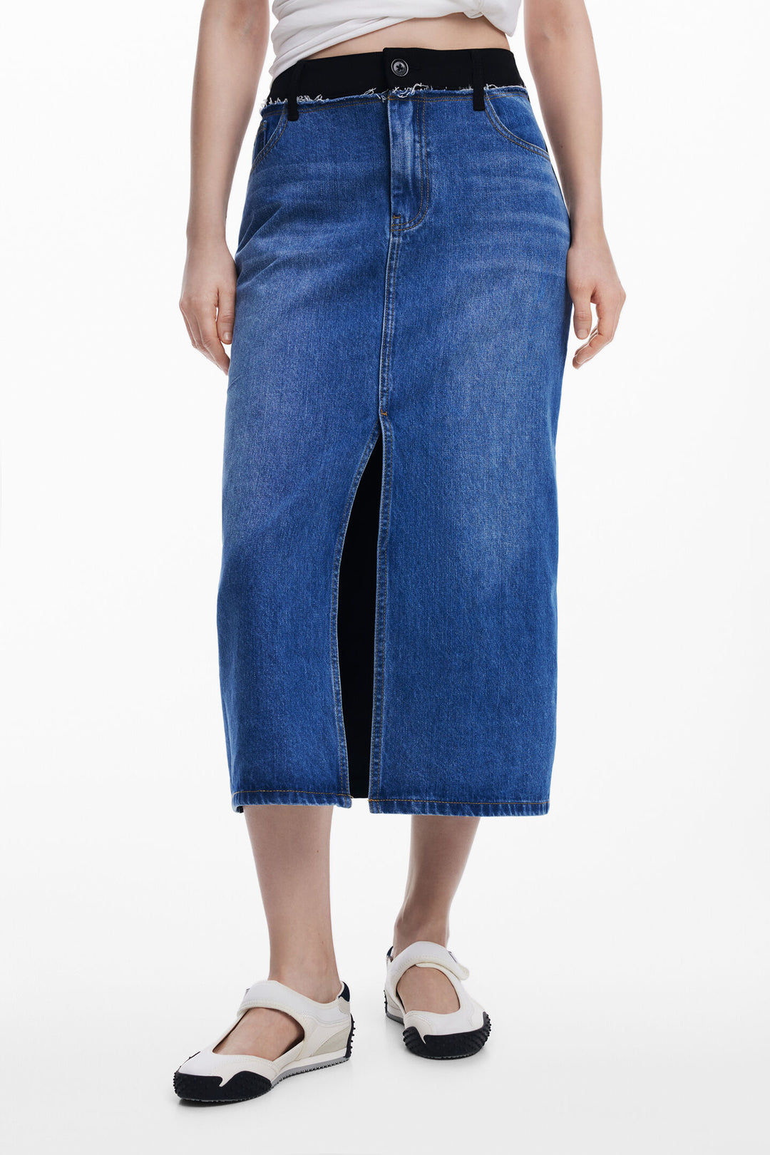 Desigual Cervantes Two-Tone Pencil Skirt