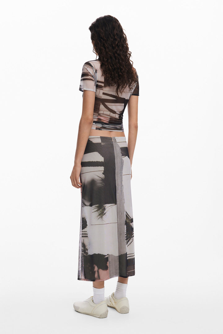 Desigual Shelley Straight Tulle Skirt