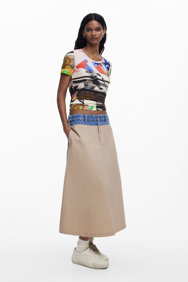Desigual Barcelo Long Flared Skirt