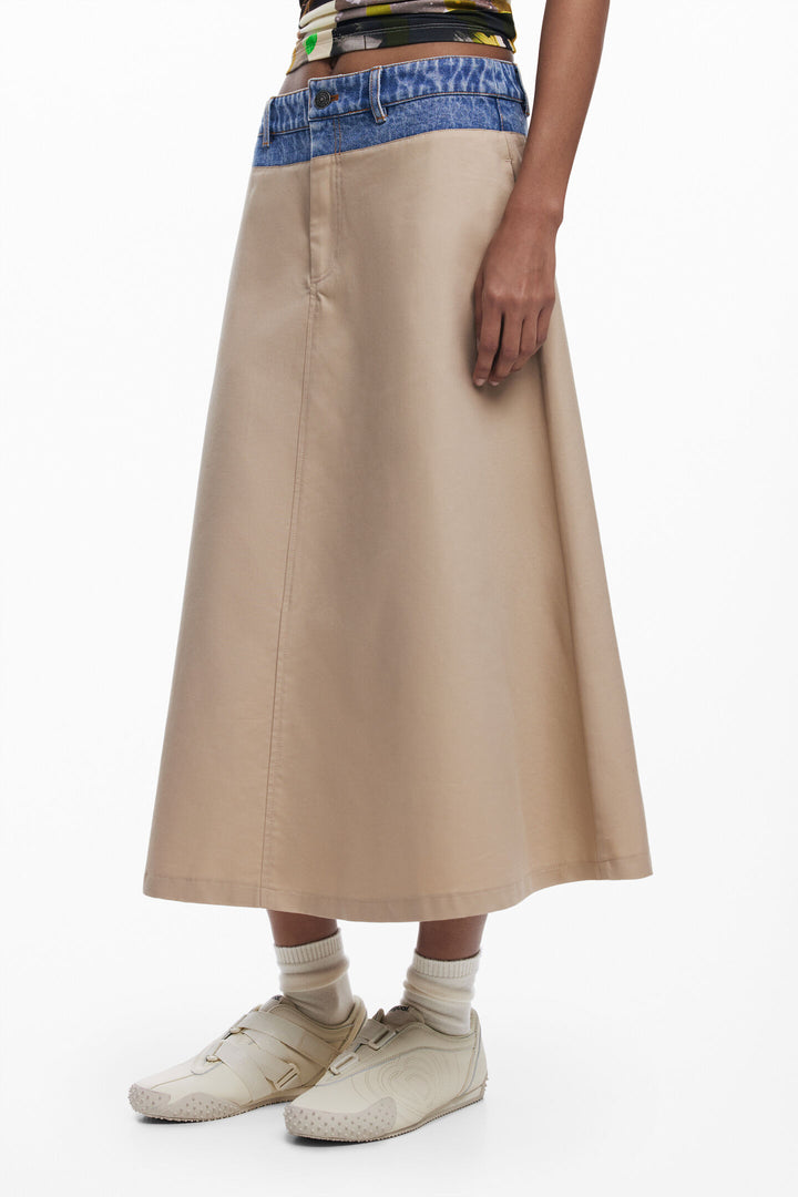 Desigual Barcelo Long Flared Skirt