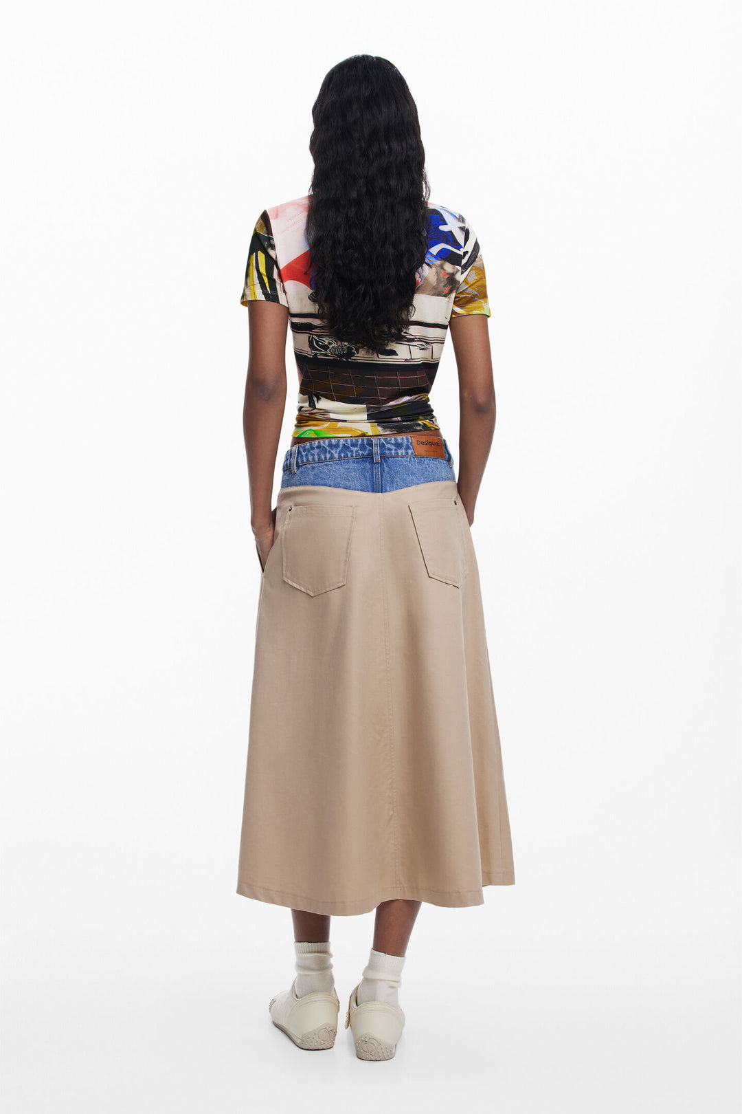 Desigual Barcelo Long Flared Skirt