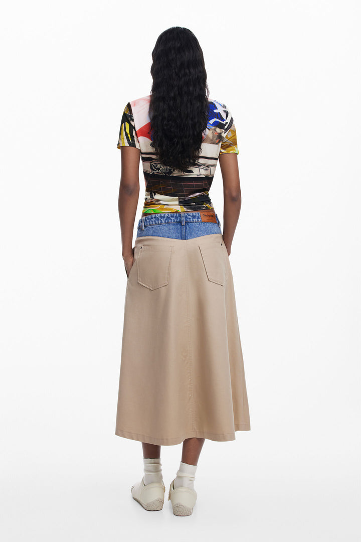 Desigual Barcelo Long Flared Skirt