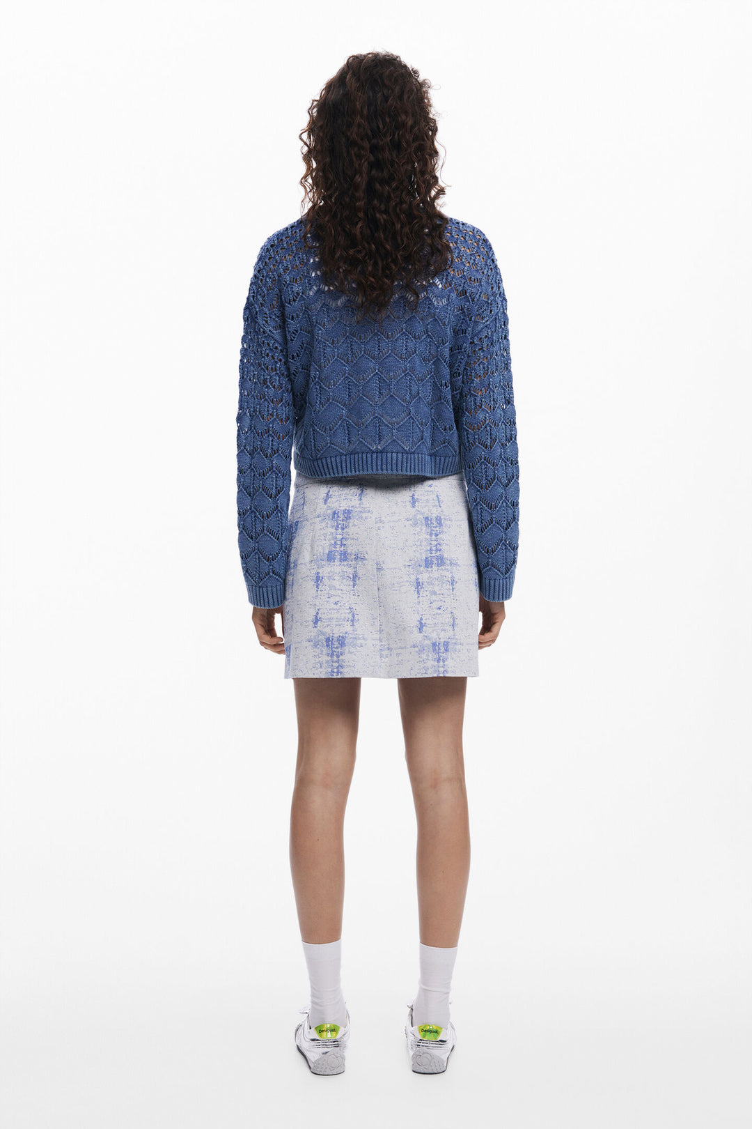 Desigual Reine Cropped Openwork Sweater