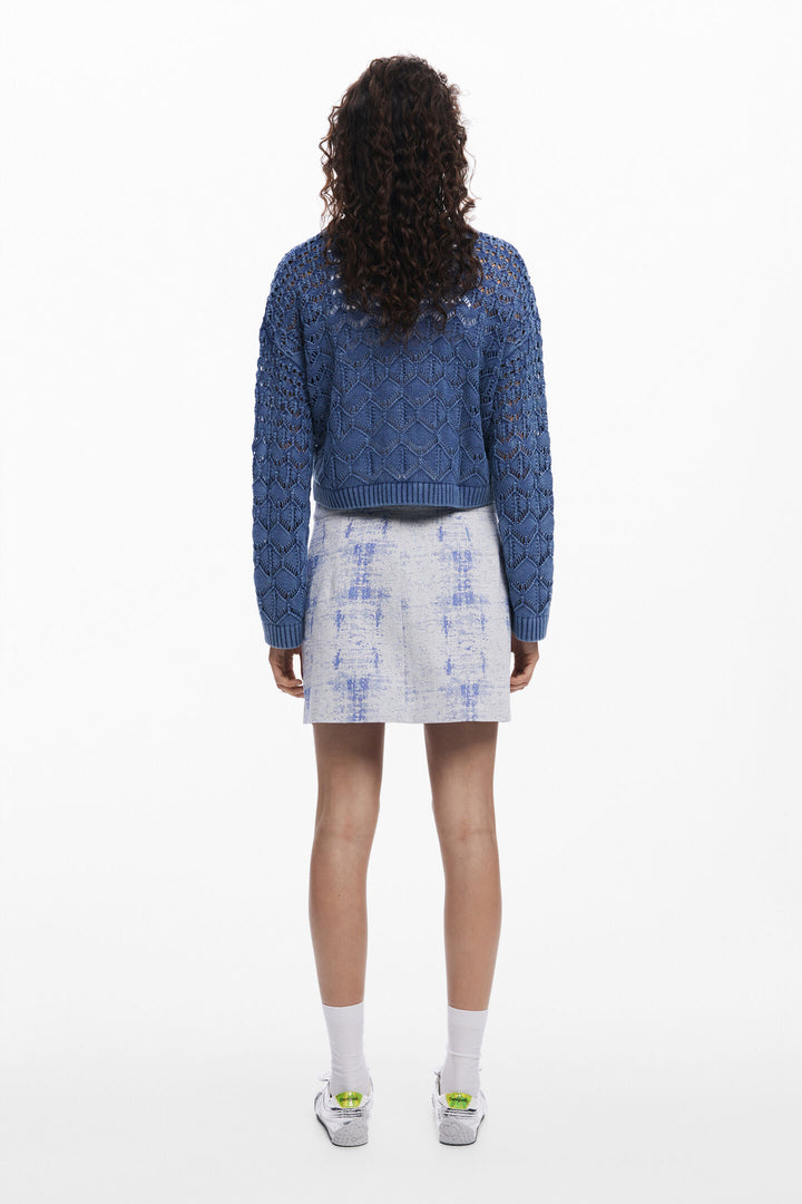 Desigual Reine Cropped Openwork Sweater