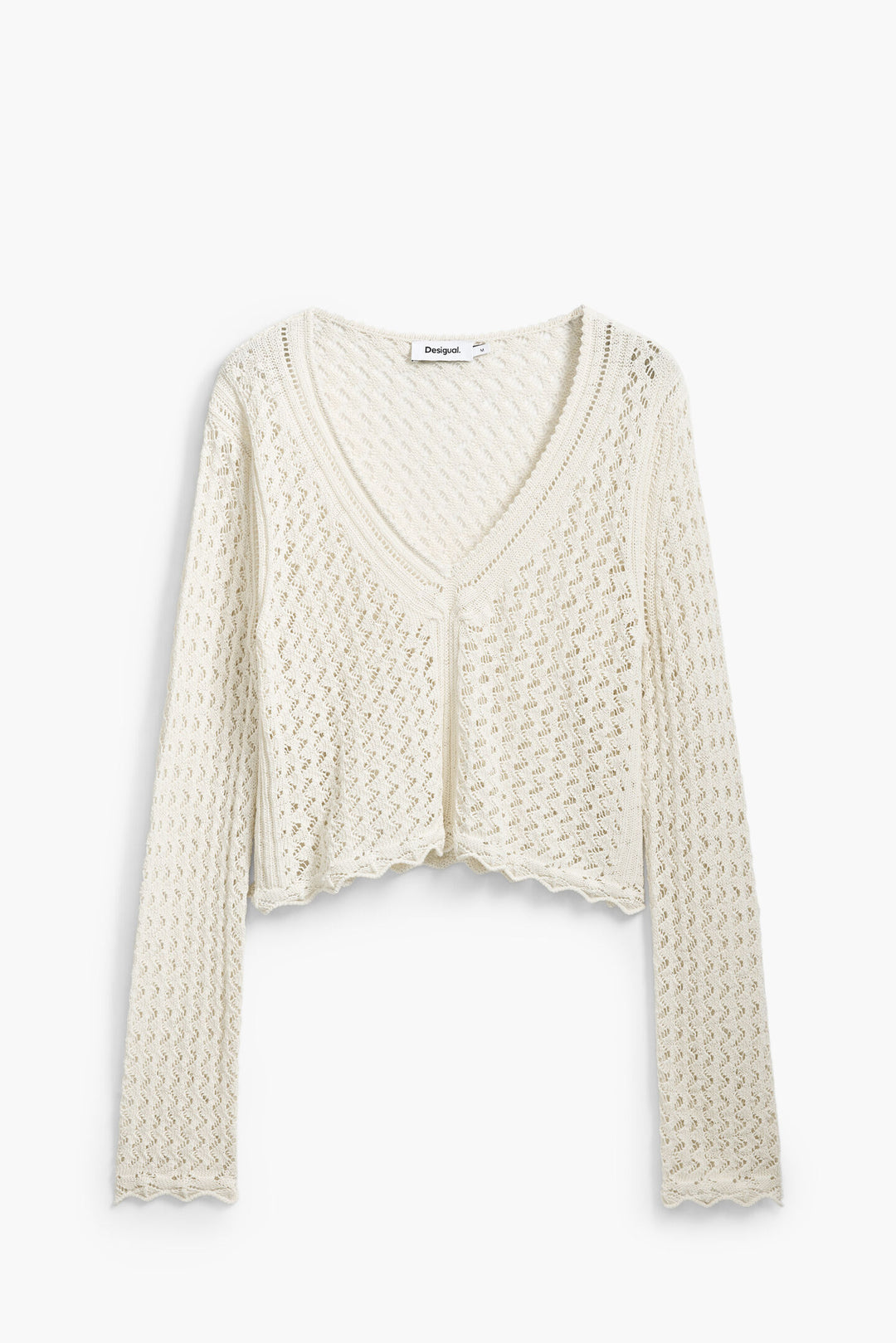 Desigual Flam Cropped Openwork Sweater