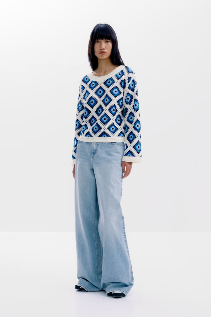 Desigual Demis Multicolor Crochet Sweater