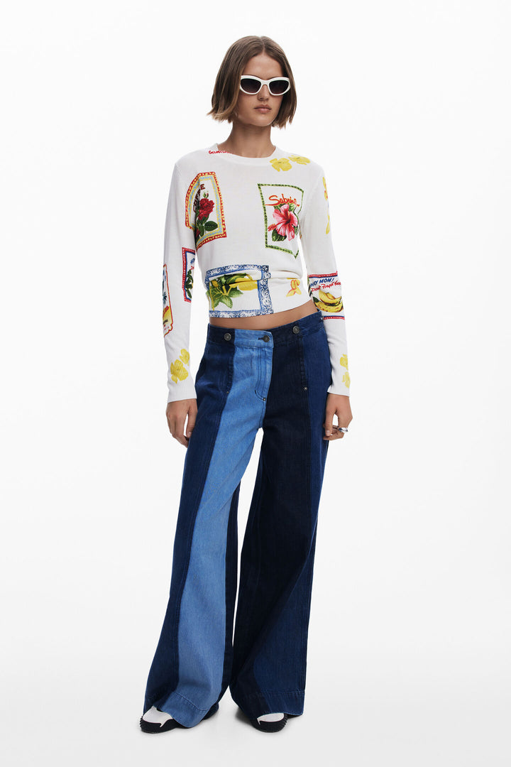 Desigual Tampere Tropical Stamps Sweater