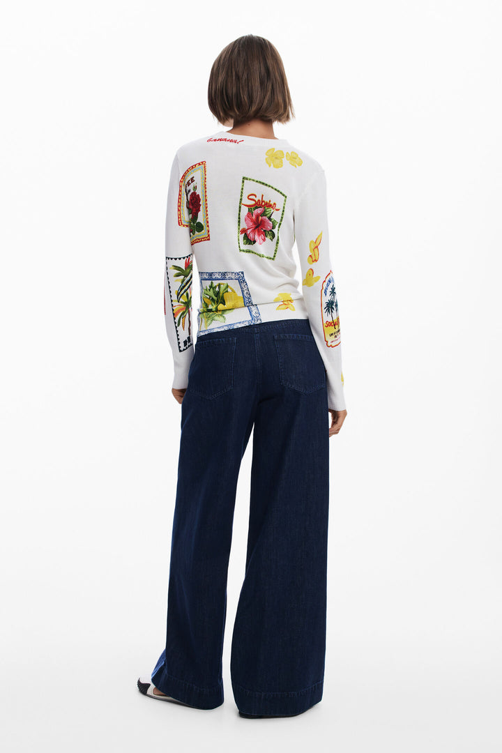 Desigual Tampere Tropical Stamps Sweater