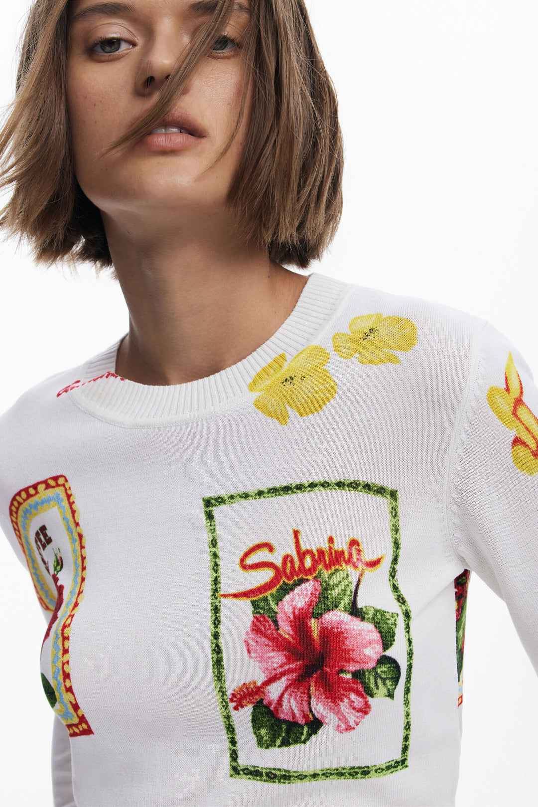 Desigual Tampere Tropical Stamps Sweater